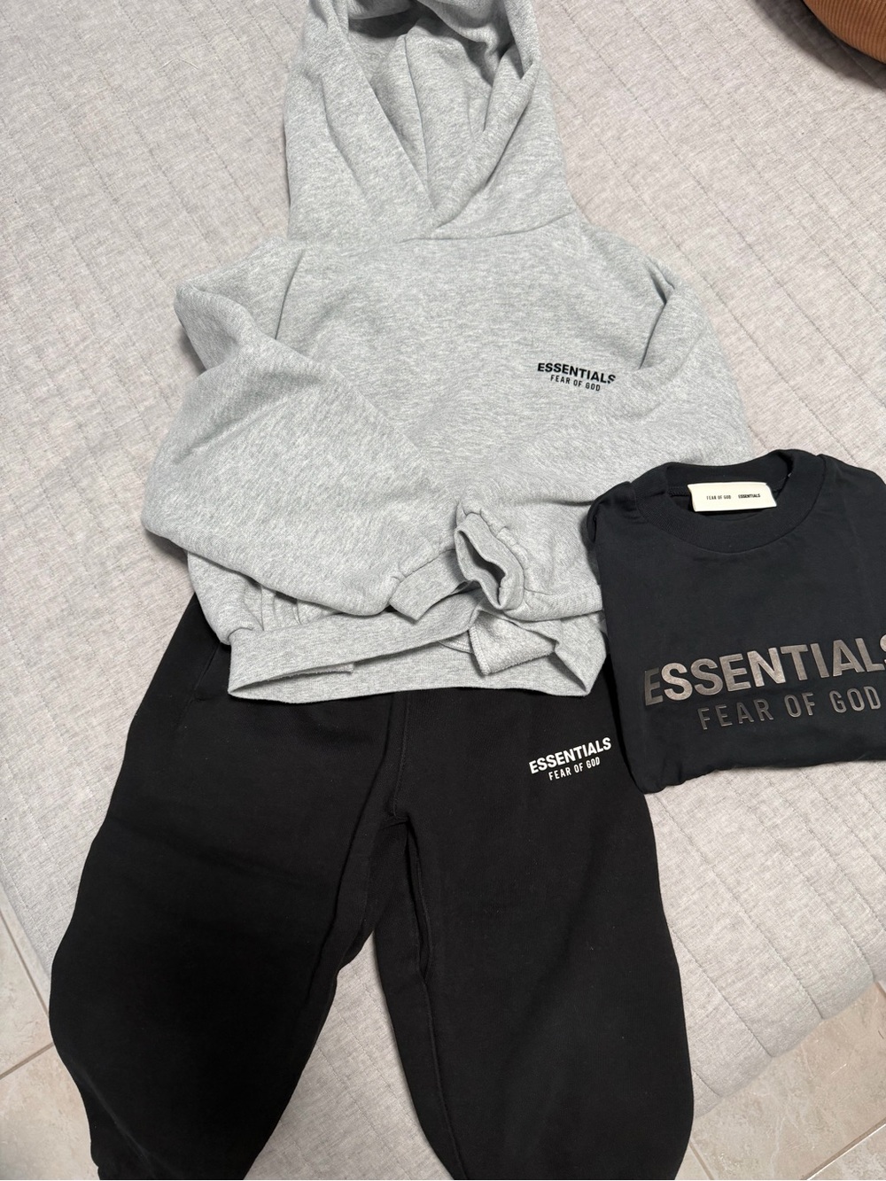 ESSENTIALS little kids hoodie jogger and long sleeve shirt set